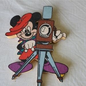 Mickey Mouse Wooden Figurine with Camera
